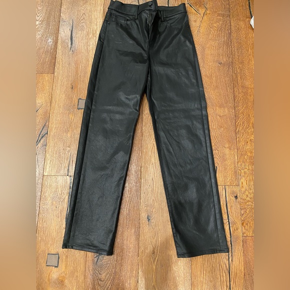 Express Black Straight Leg Coated Black Jeans size 2 - Picture 1 of 4